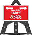 Traffic Under Signal Control Folding Plastic Sign  safety sign
