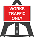 Works Traffic Only Folding Plastic Sign  safety sign