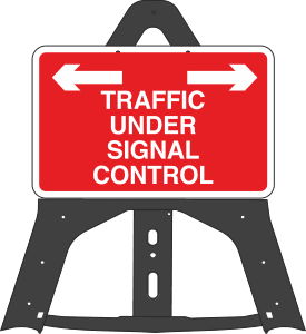 Traffic Under Signal Control Folding Plastic Sign 