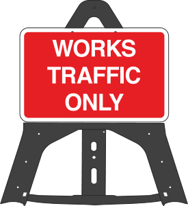 Works Traffic Only Folding Plastic Sign 